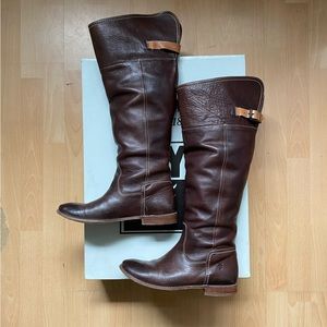 Frye Paige Cuff Boots Dark Brown